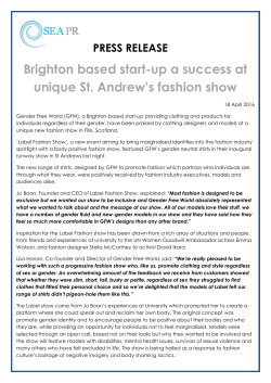 Brighton based start-up a success at unique St. Andrew`s fashion show
