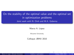 On the stability of the optimal value and the optimal set in