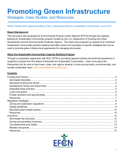 Promoting Green Infrastructure Strategies, Case Studies, and