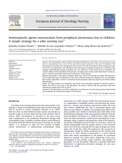 Antineoplastic agents extravasation from peripheral intravenous line