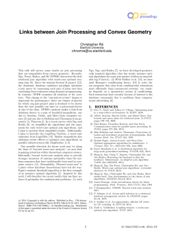 Links between Join Processing and Convex Geometry