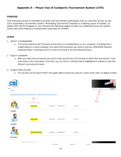 Appendix A &ndash; Player Use of CueSports Tournament System (CTS)