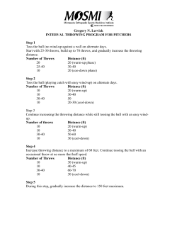 Gregory N. Lervick INTERVAL THROWING PROGRAM FOR