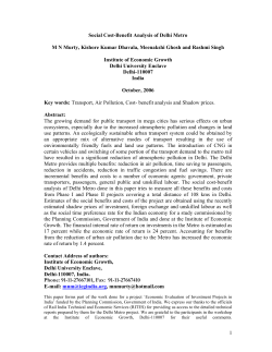 Social Cost-Benefit Analysis of Delhi Metro M N Murty, Kishore
