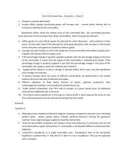 Term End Answer Key – Economics – Class XI 1. Change in quantity