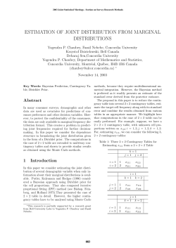 Estimation of Joint Distribution from Marginal Distributions