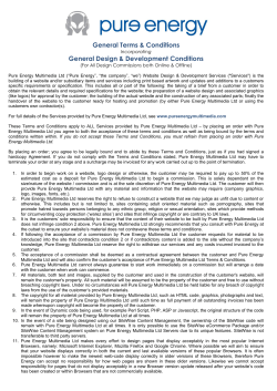 General Terms - Pure Energy Multimedia