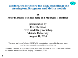 Modern Trade Theory for CGE Modelling: The Armington, Krugman