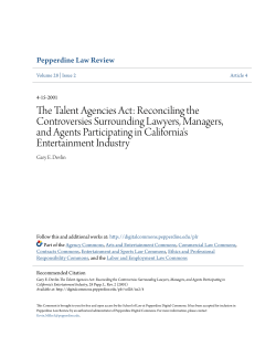 The Talent Agencies Act - Pepperdine Digital Commons