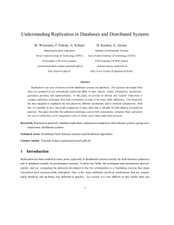 Understanding Replication in Databases and Distributed Systems