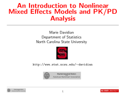An Introduction to Nonlinear Mixed Effects Models