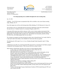 Free help preparing taxes available throughout the state starting