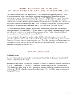 connecticut point in time count 2017: statistical