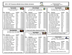 2016 - 2017 Sossaman Middle School Athletic Schedule