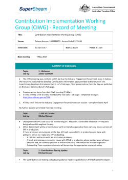Contribution Implementation Working Group (CIWG)