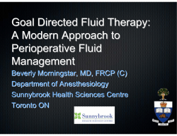 A Modern Approach to Perioperative Fluid Management