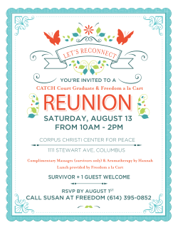 LET`S RECONNECT SATURDAY, AUGUST 13 FROM 10AM