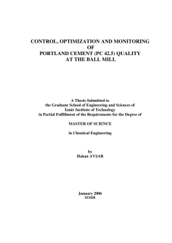 control, optimization and monitoring of portland cement