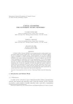 A ZONAL ALGORITHM FOR CLUSTERING AD HOC NETWORKS