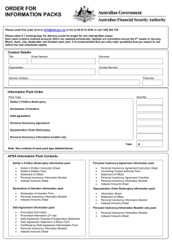 Order form for information packs