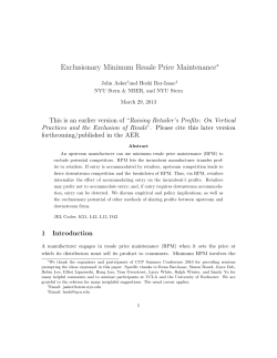 Exclusionary Minimum Resale Price Maintenance