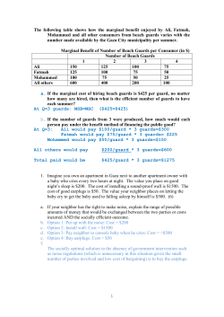 1 The following table shows how the marginal benefit enjoyed by Ali