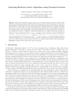 Analyzing Blockwise Lattice Algorithms using Dynamical Systems