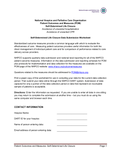 Patient Outcomes and Measures (POM)