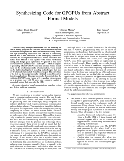 Synthesizing Code for GPGPUs from Abstract Formal
