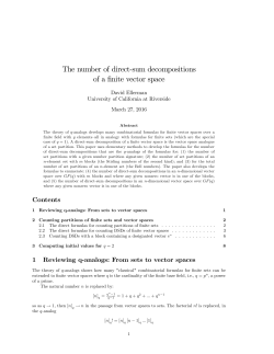 The number of direct-sum decompositions of a finite vector space