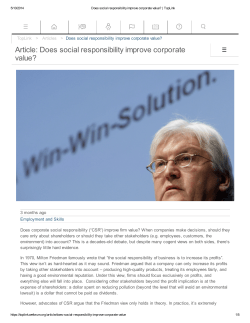 Does social responsibility improve corporate value?