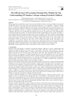 The Effectiveness Of Learning Through Play Module On The