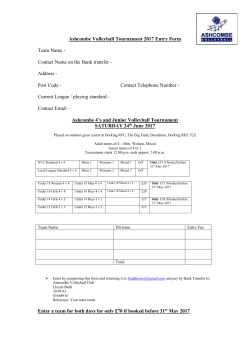 Ashcombe Tournament Entry Form