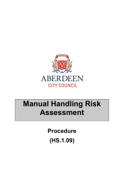 Manual Handling Risk Assessment Procedure