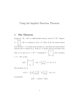 Using the Implicit Function Theorem