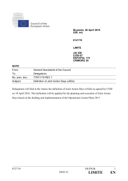 Definition of Joint Action Days