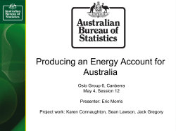 Producing an Energy Account for Australia, Australian Bureau of