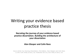 Writing your evidence based practice thesis