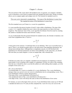 The z-Score Distribution