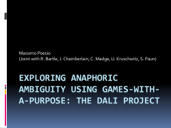 exploring anaphoric ambiguity using games-with- a