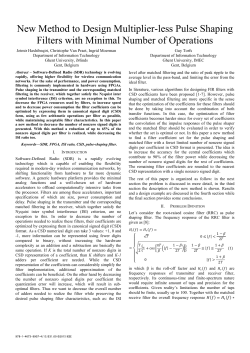 New Method to Design Multiplier-less Pulse Shaping Filters with