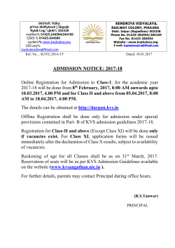 admission notice: 2017-18 - Kendriya Vidyalaya Phulera