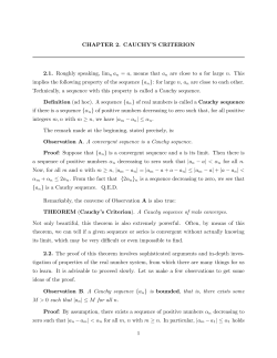 CHAPTER 2. CAUCHY`S CRITERION 2.1. Roughly speaking, lim n