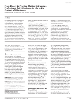 From Theory to Practice: Making Entrustable Professional
