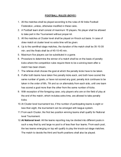 FOOTBALL RULES (BOYS`) 1. All the matches shall be played