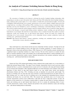 Impact of Customer Satisfaction, Loyalty, Switching Costs