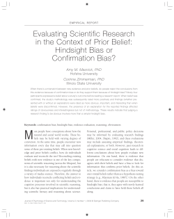 Evaluating scientific research in the context of prior belief: Hindsight