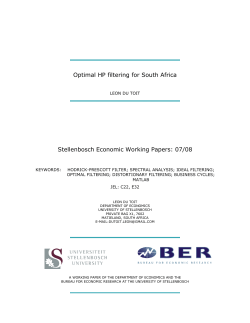 Optimal HP filtering for South Africa Stellenbosch Economic Working