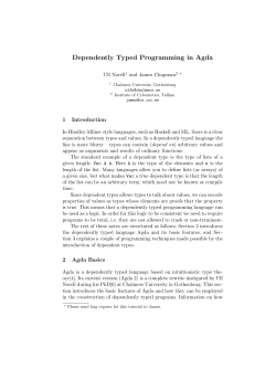 Dependently Typed Programming in Agda