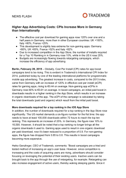 NEWS FLASH Higher App Advertising Costs: CPIs Increase More in
